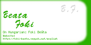beata foki business card